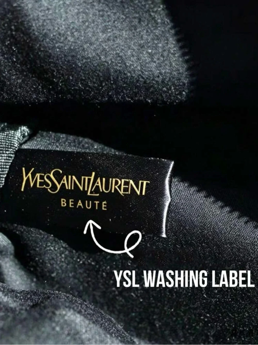 Yves Saint Laurent Black Glossy Glitter Cosmetic Pouch